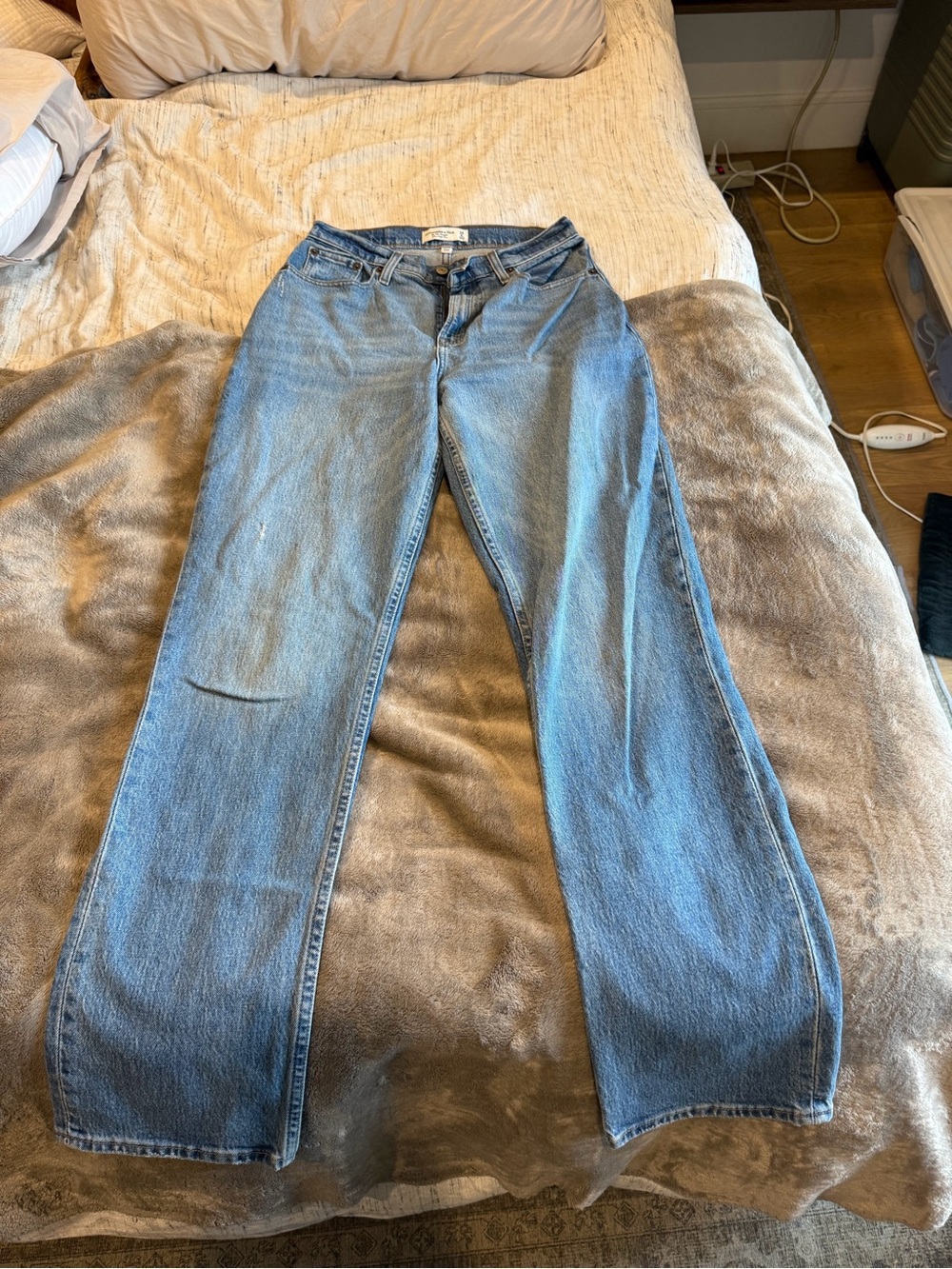 Abercrombie & Fitch Light Blue Wide-Leg Jeans